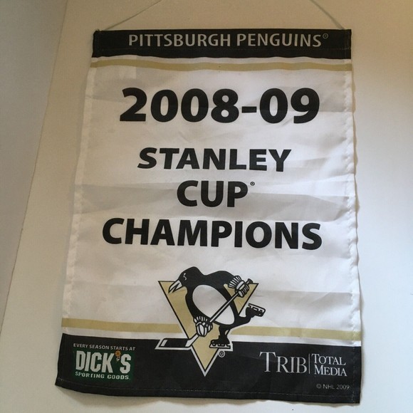 2009 Pittsburgh Penguins Stanley Cup Champion Flag NHL - EXCELLENT CONDITION - Picture 1 of 4